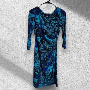 Chaps blue floral dress size S